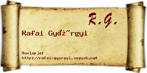 Rafai Györgyi névjegykártya